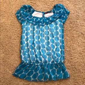 Tempted Size Small 7/8 Dressy Top Cute Polka Dots